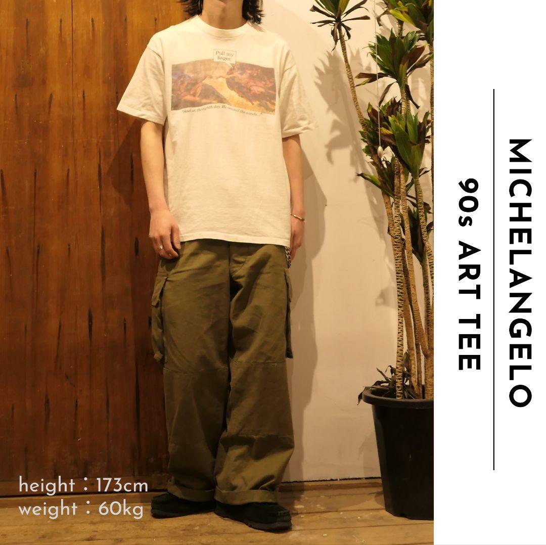 VINTAGE 90s L Art Tee -Michelangelo-
