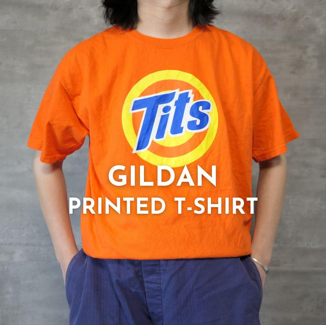 USED L Printed T-shirt -GILDAN-