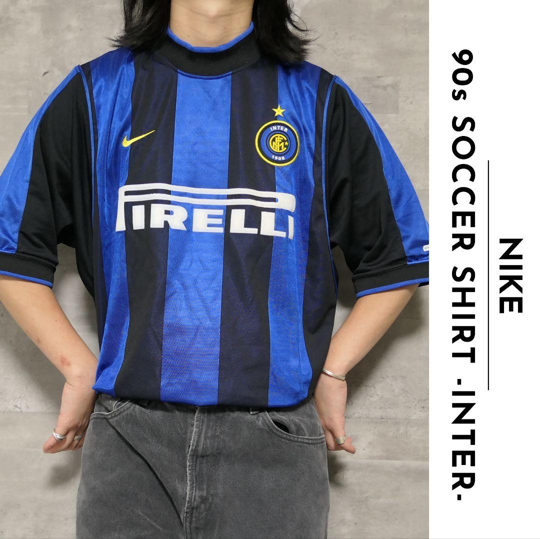 VINTAGE 90s L Soccer game shirt "INTER" -NIKE-