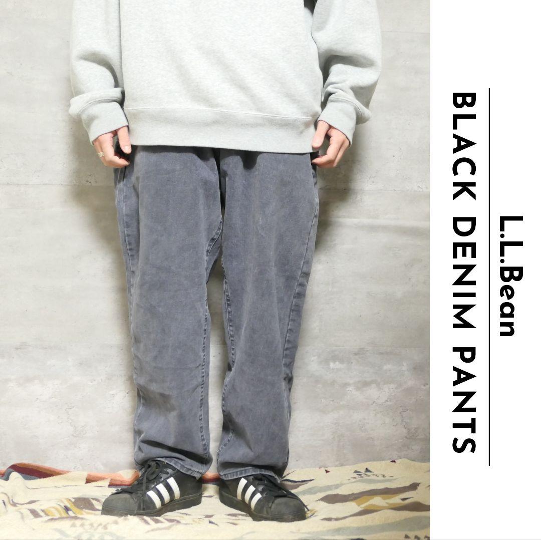 USED 40inch Black denim pants -L.L.Bean-