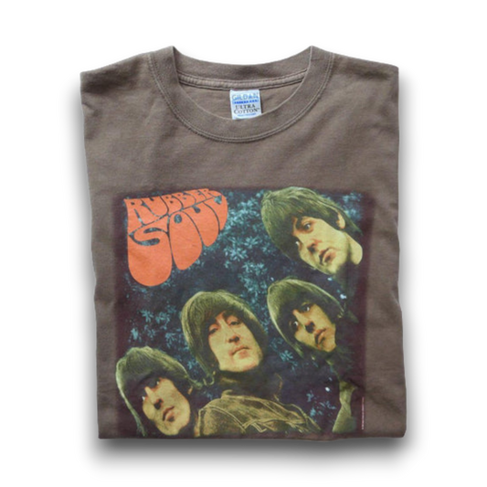 VINTAGE 90s M-L Rock Band Tee "Rubber Soul" -The Beatles-