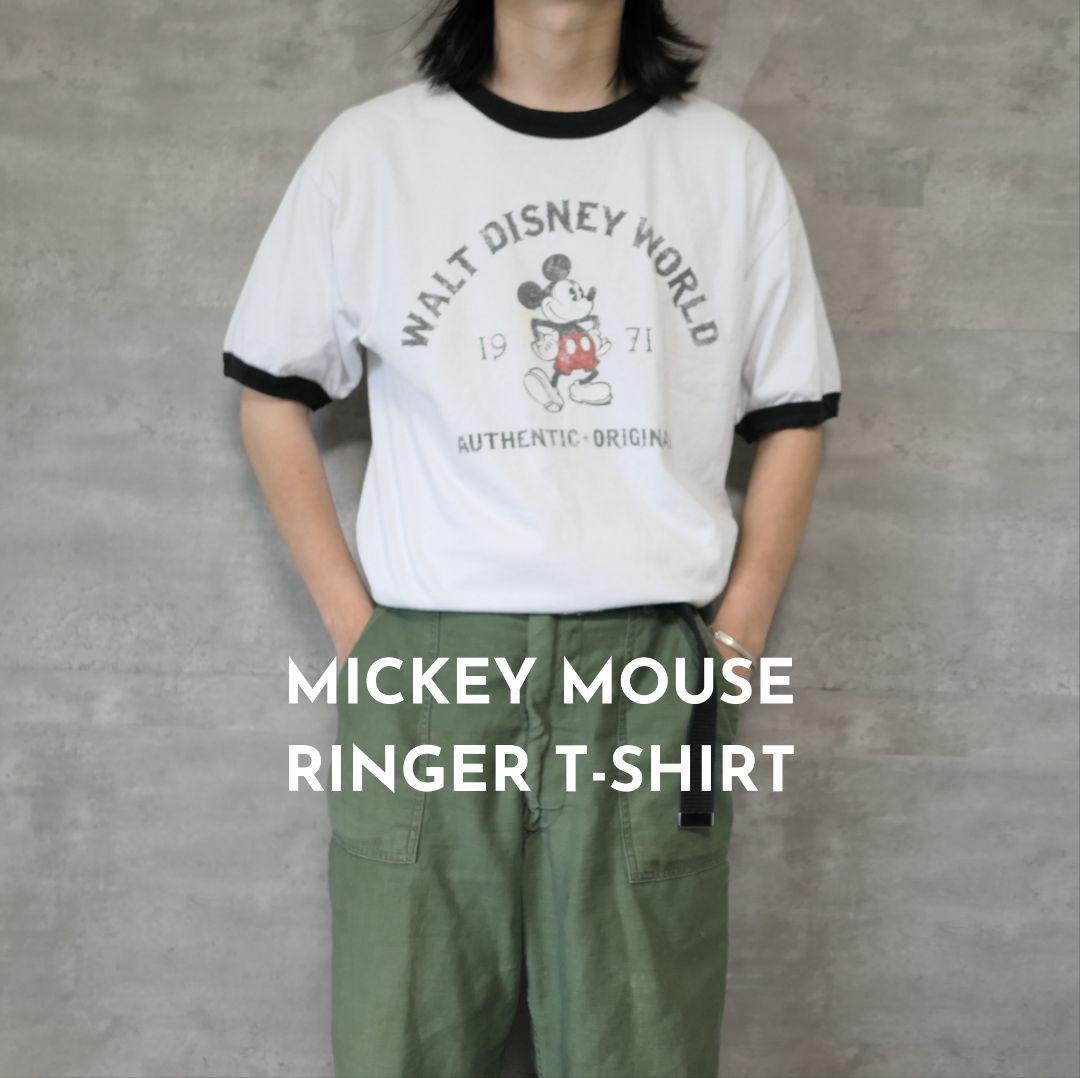 USED L Ringer T-shirt -Mickey Mouse-