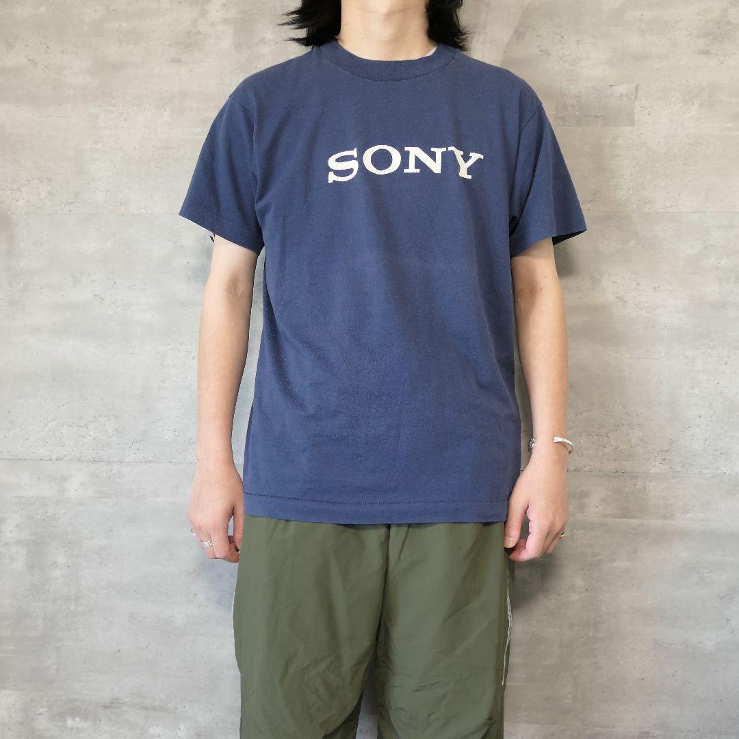 VINTAGE 80s L Corporate logo T-shirt -SONY-