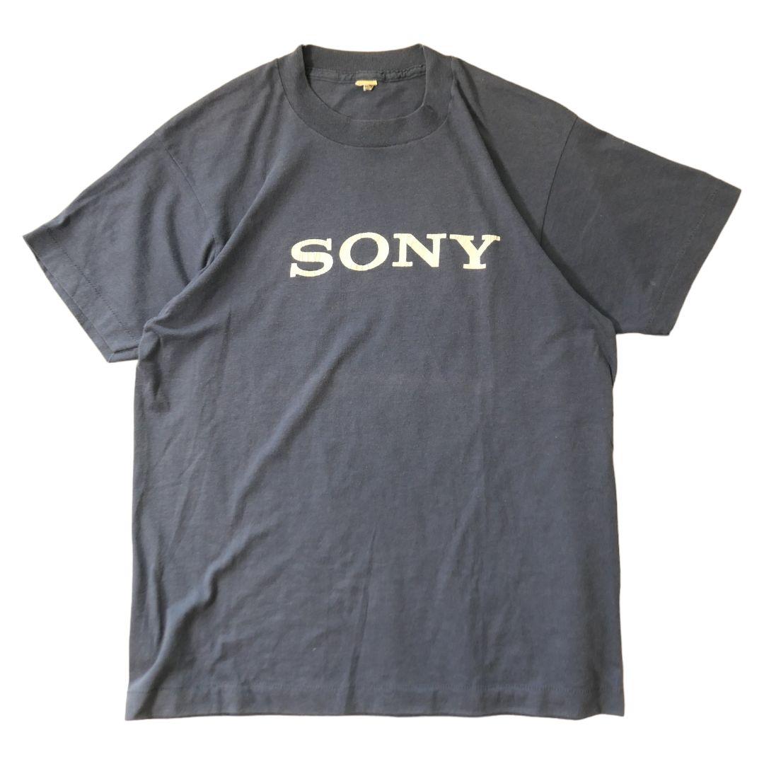 VINTAGE 80s L Corporate logo T-shirt -SONY-