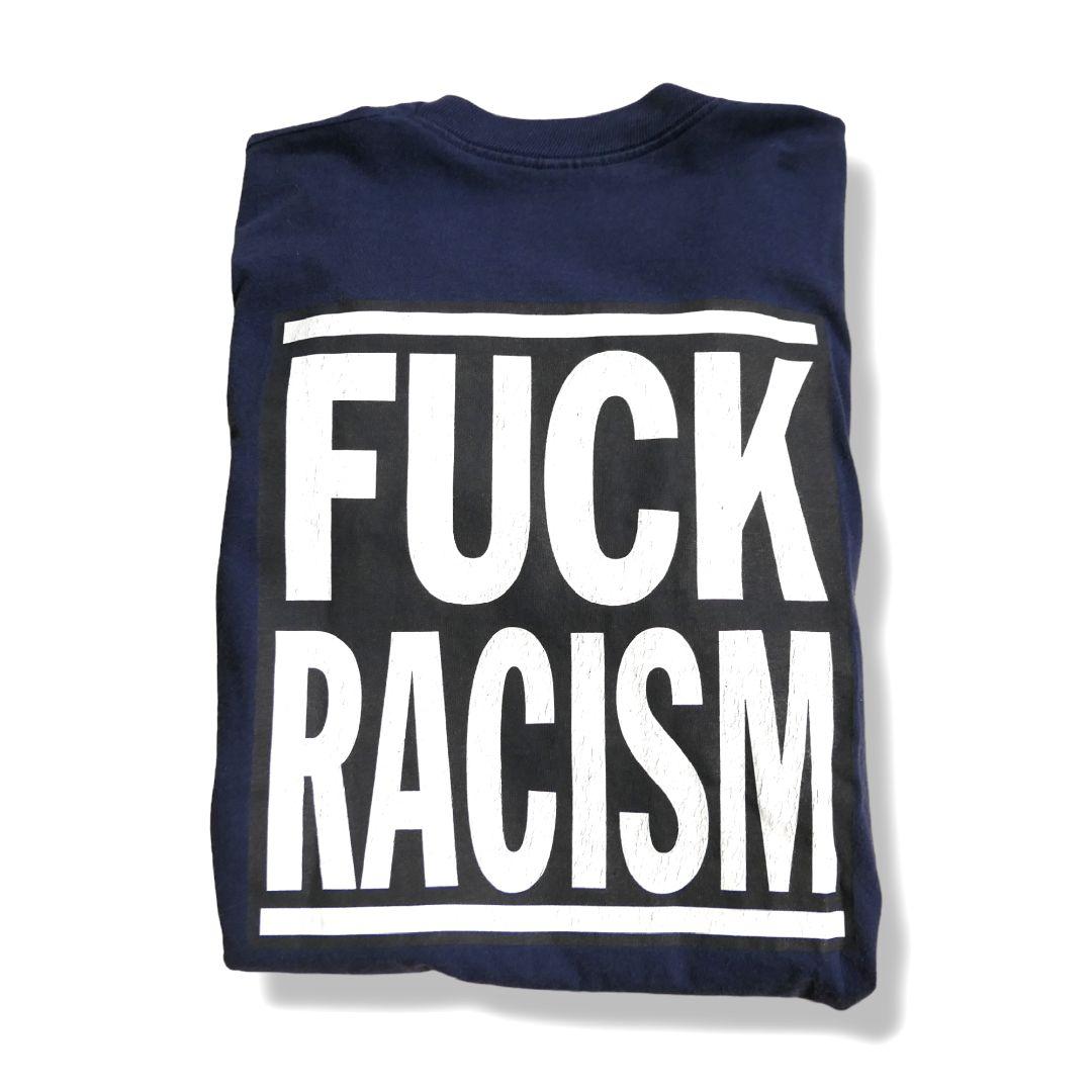 VINTAGE 90-00s XL Message Tee -Fuck Racism-