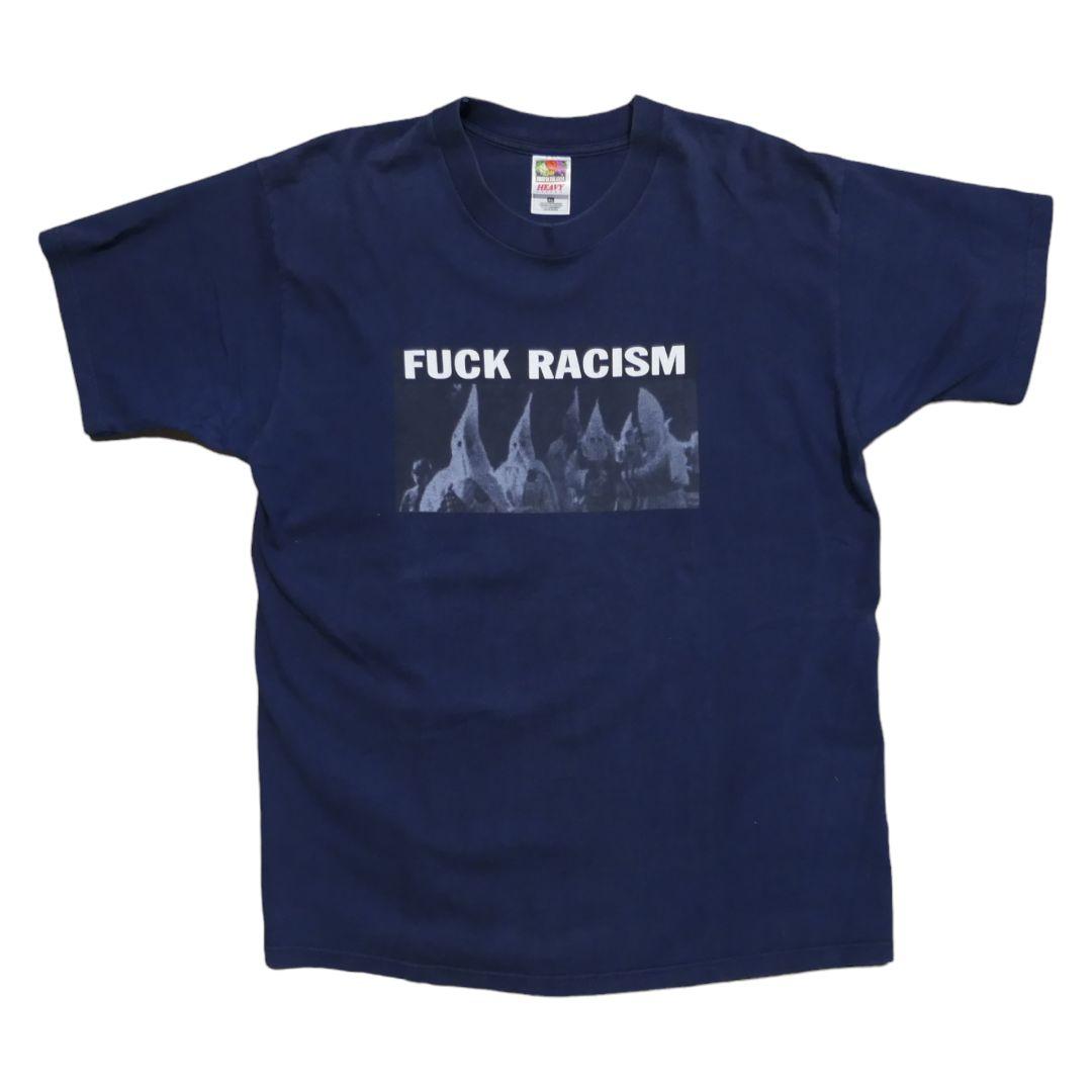 VINTAGE 90-00s XL Message Tee -Fuck Racism-