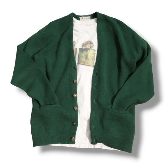 VINTAGE 60-70s M Wool × Aclyric Knit Cardigan -WARREN KNIT-