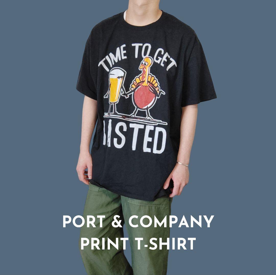 USED XL Print T-shirt -PORT & COMPANY-