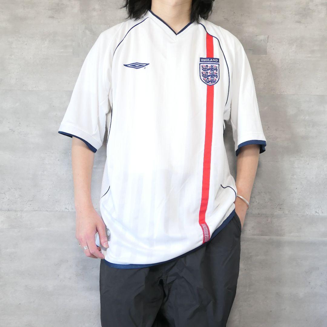 VINTAGE 00s L~XL Soccer game shirt -ENGLAND-