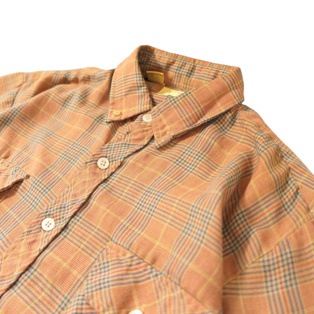 VINTAGE 70~80s L Check shirt -Sears-