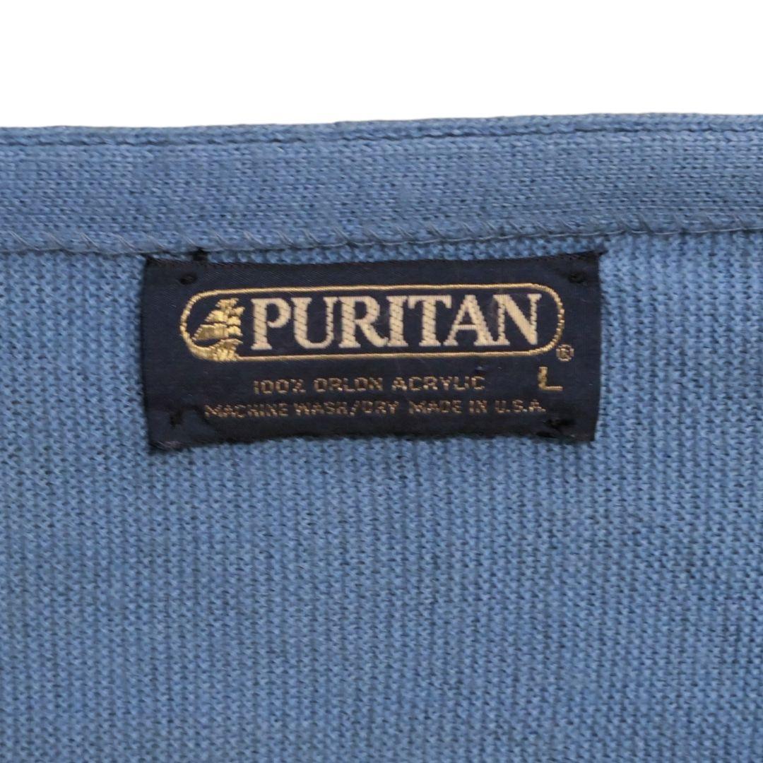 VINTAGE 80s L Acrylic knit cardigan -PURITAN-