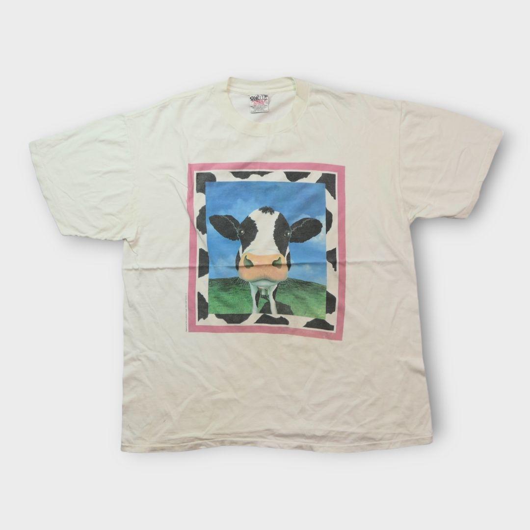 VINTAGE 90s XL Art Tee -Leanin' Tree-