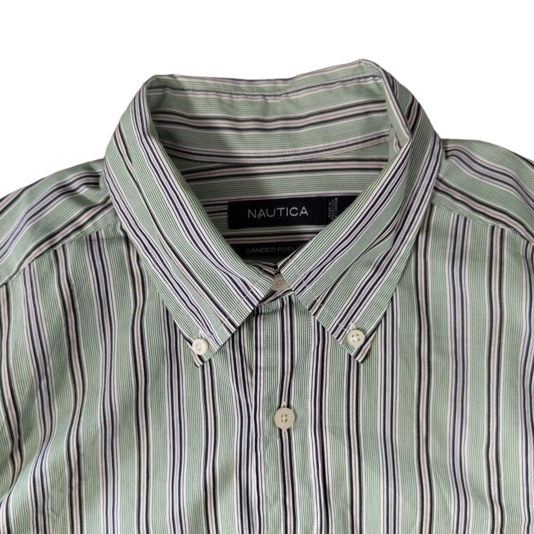 USED L Stripe bd shirt -NAUTICA-