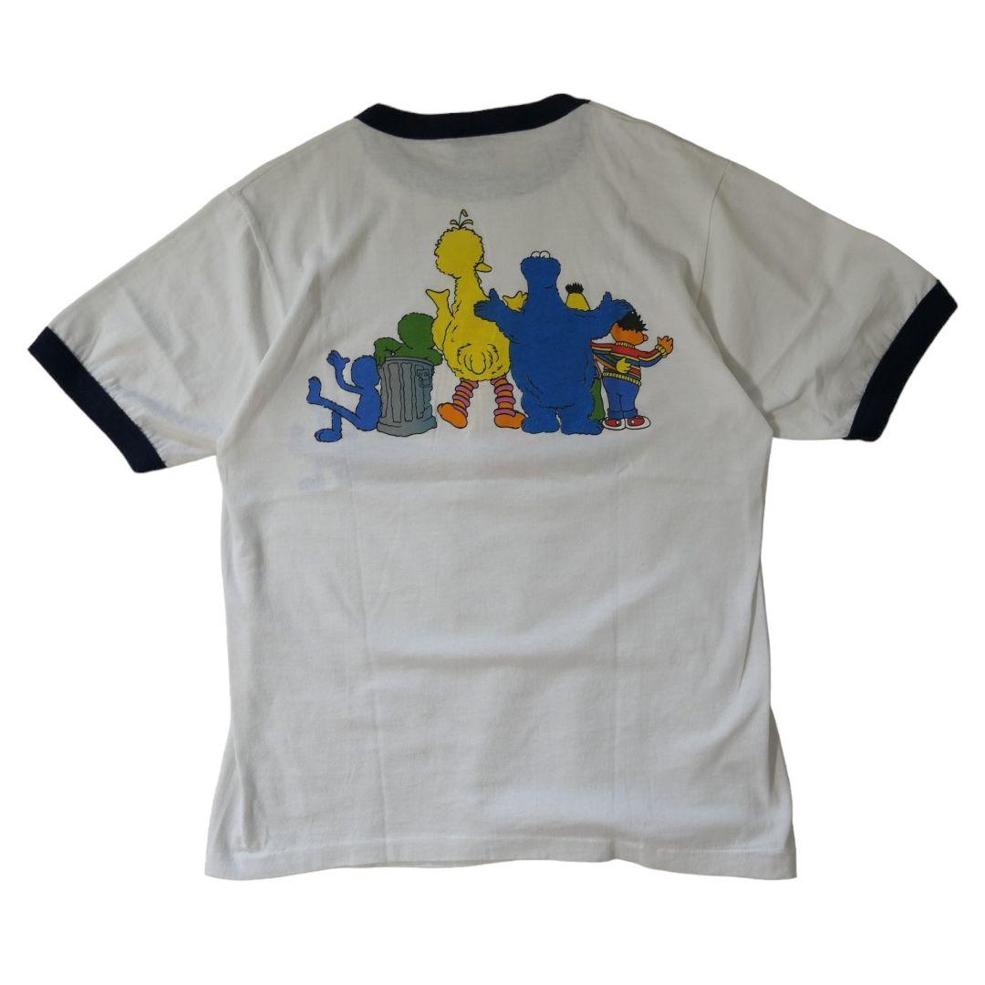 VINTAGE 90s M Ringer T-shirt -SESAME STREET-