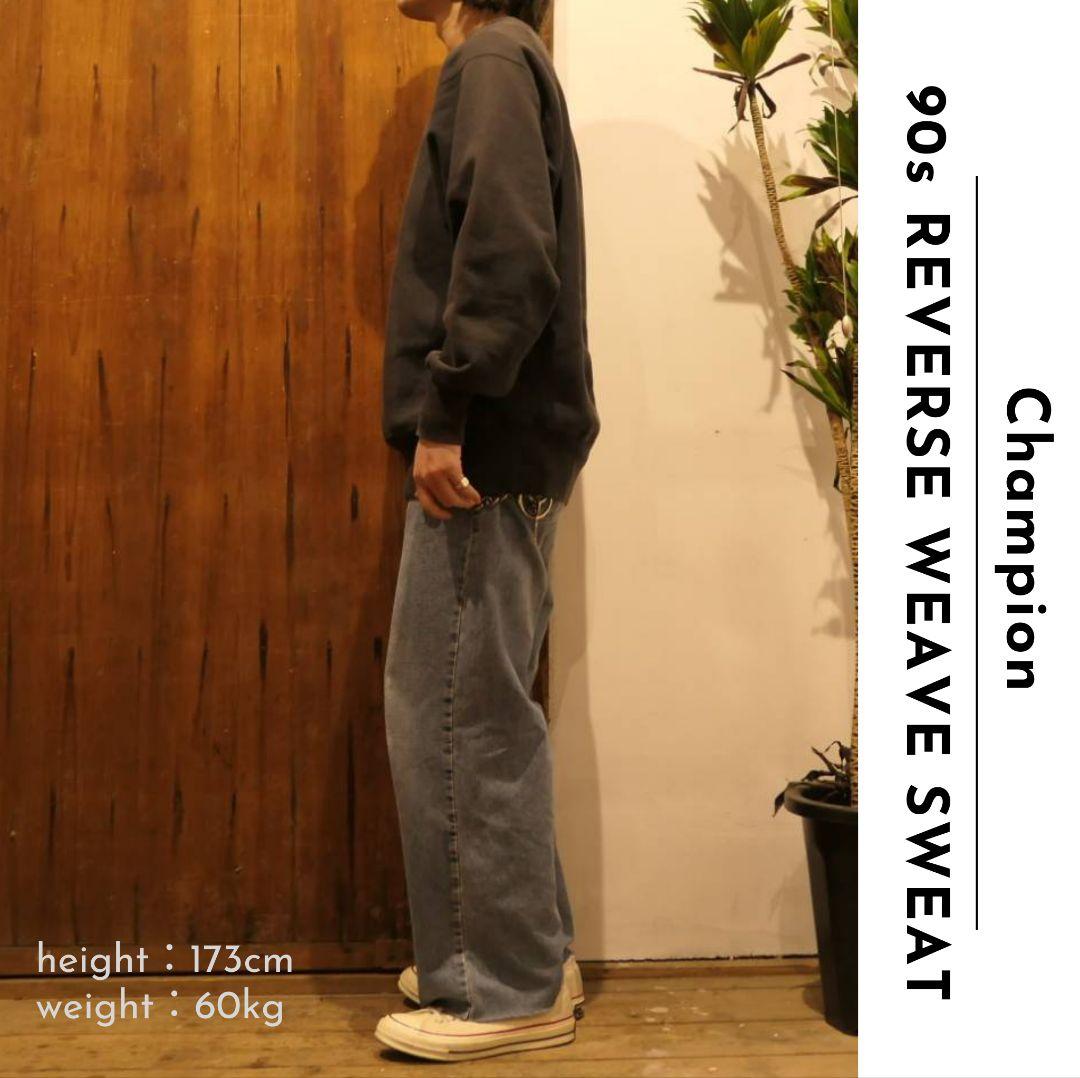 VINTAGE 90s L Reverse Weave Sweat  "BLACK" -Champion-
