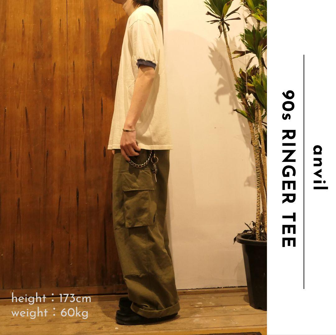 VINTAGE 90s L Ringer Tee -anvil-