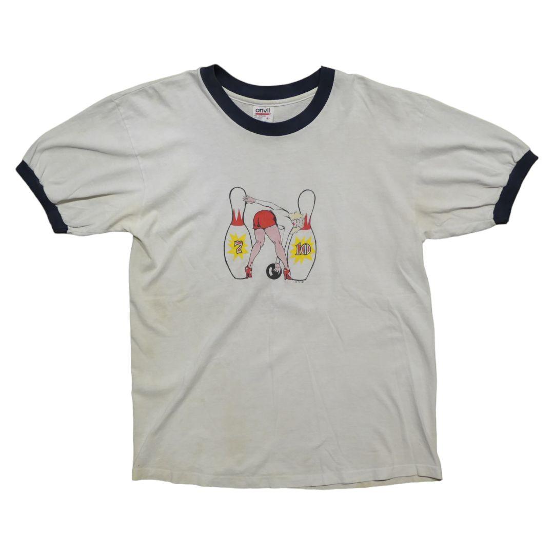 VINTAGE 90s L Ringer Tee -anvil-