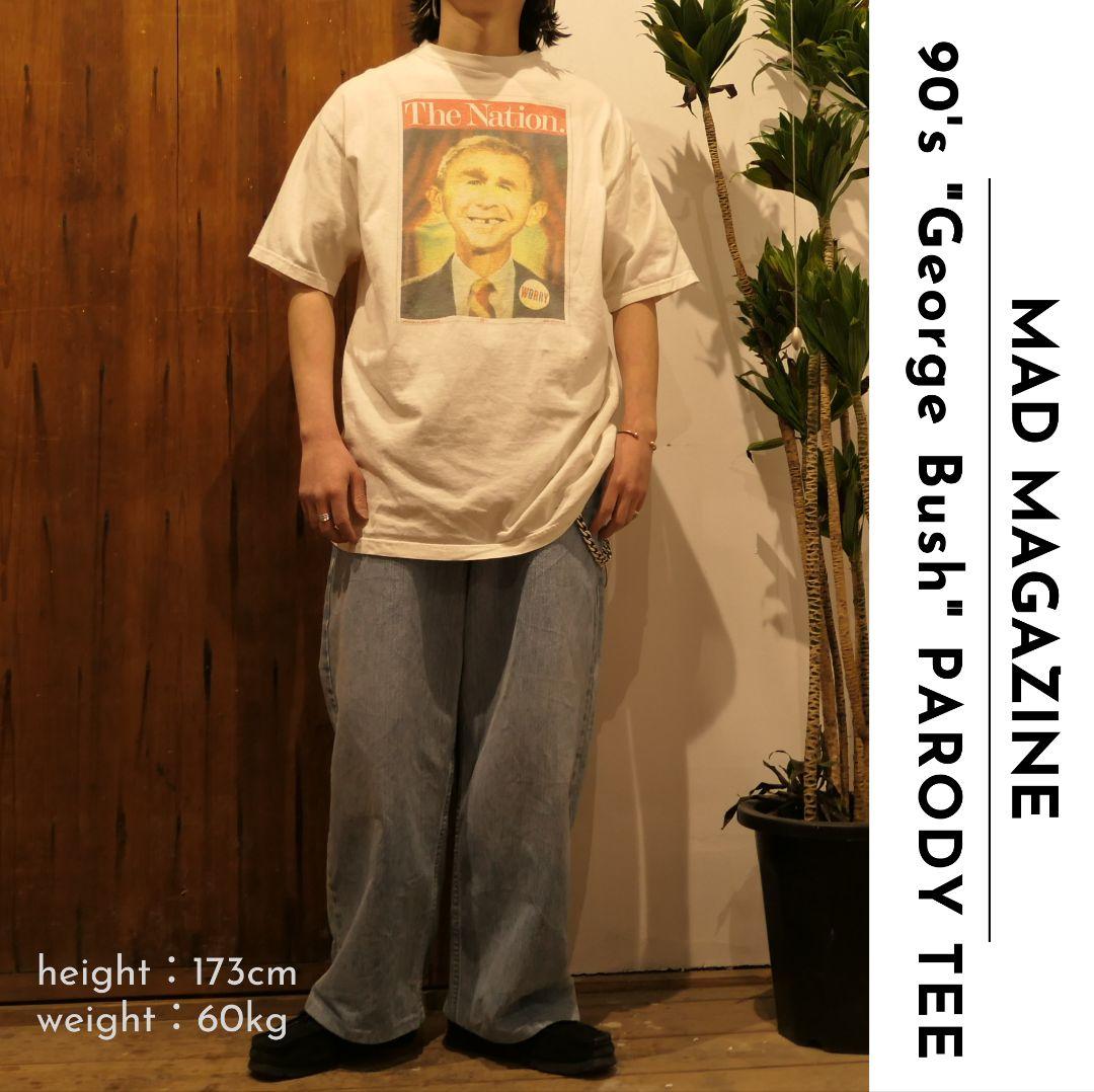 VINTAGE 90s XL "George Bush" Parody Tee -MAD MAGAZINE-