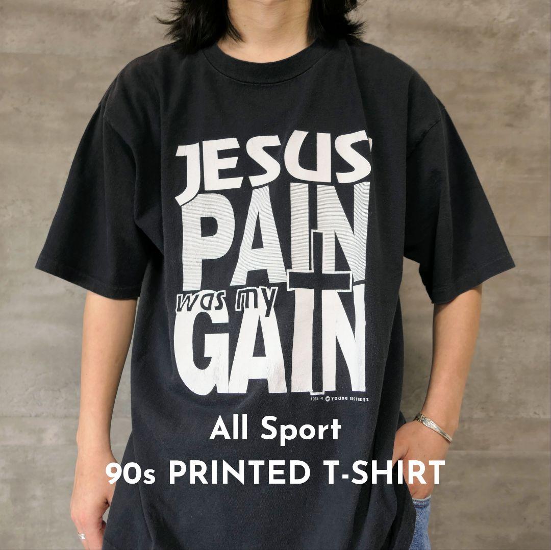 VINTAGE 90s XL Printed T-shirt -All Sport-