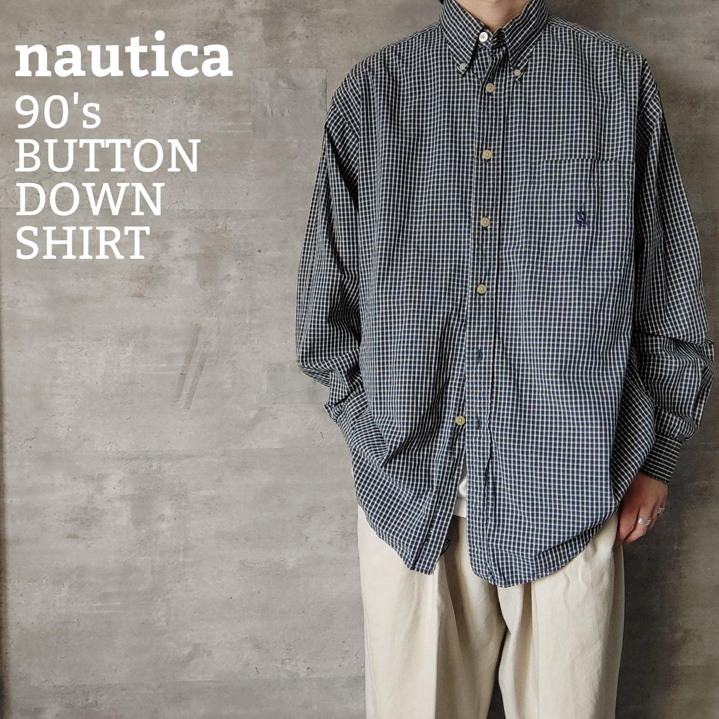 [nautica] 90's bottun down shirt