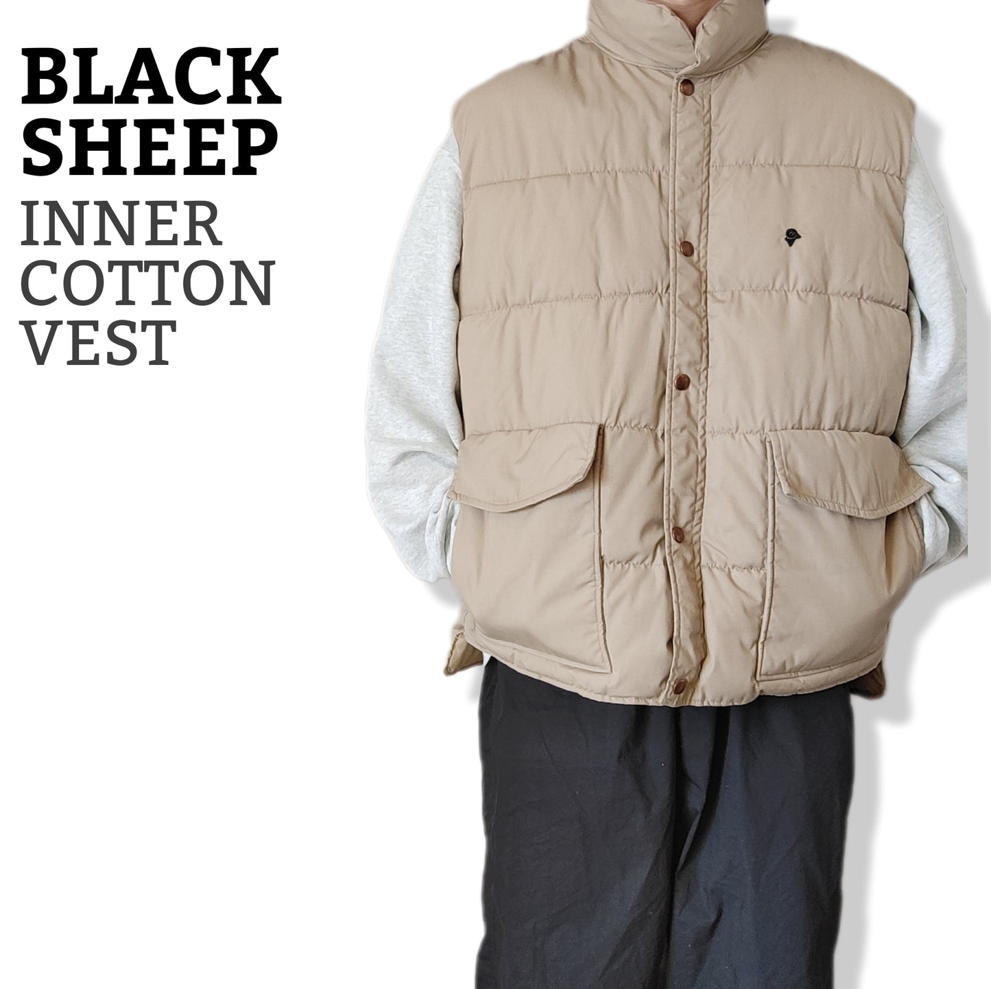 [BLACK SHEEP] inner cotton vest