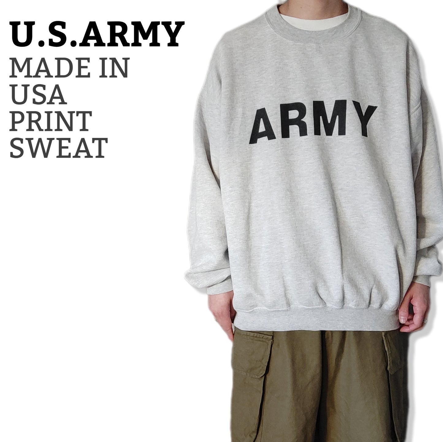 [JERZEES] ARMY print sweat, made in USA