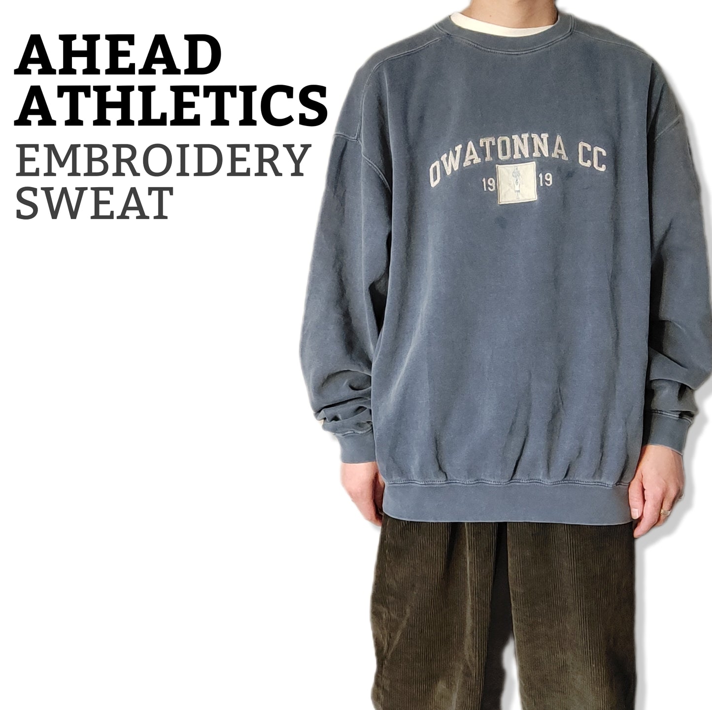 [AHEAD ATHLETICS] embroidery sweat