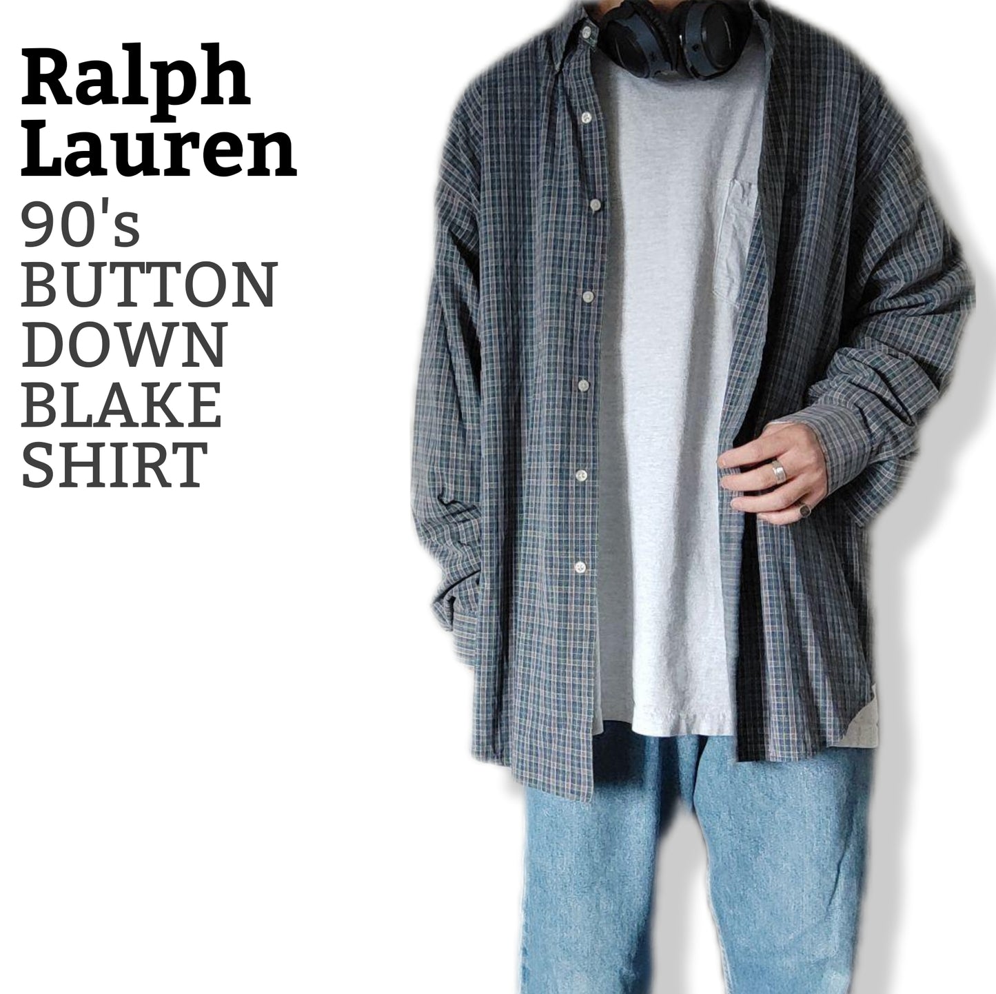 [RalphLoren] 90's bottun down blake shirt
