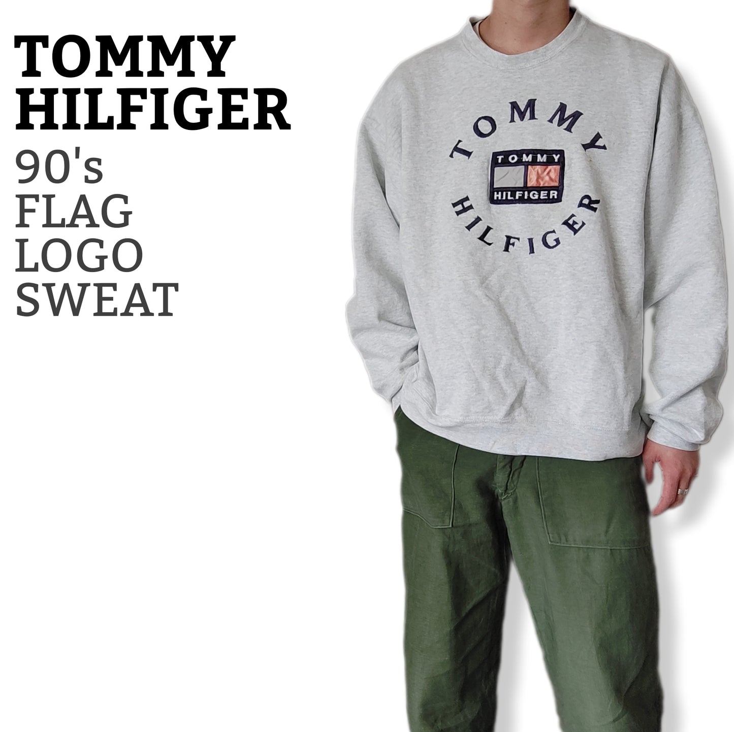[TOMMY HILFIGER] 90s flag logo sweat