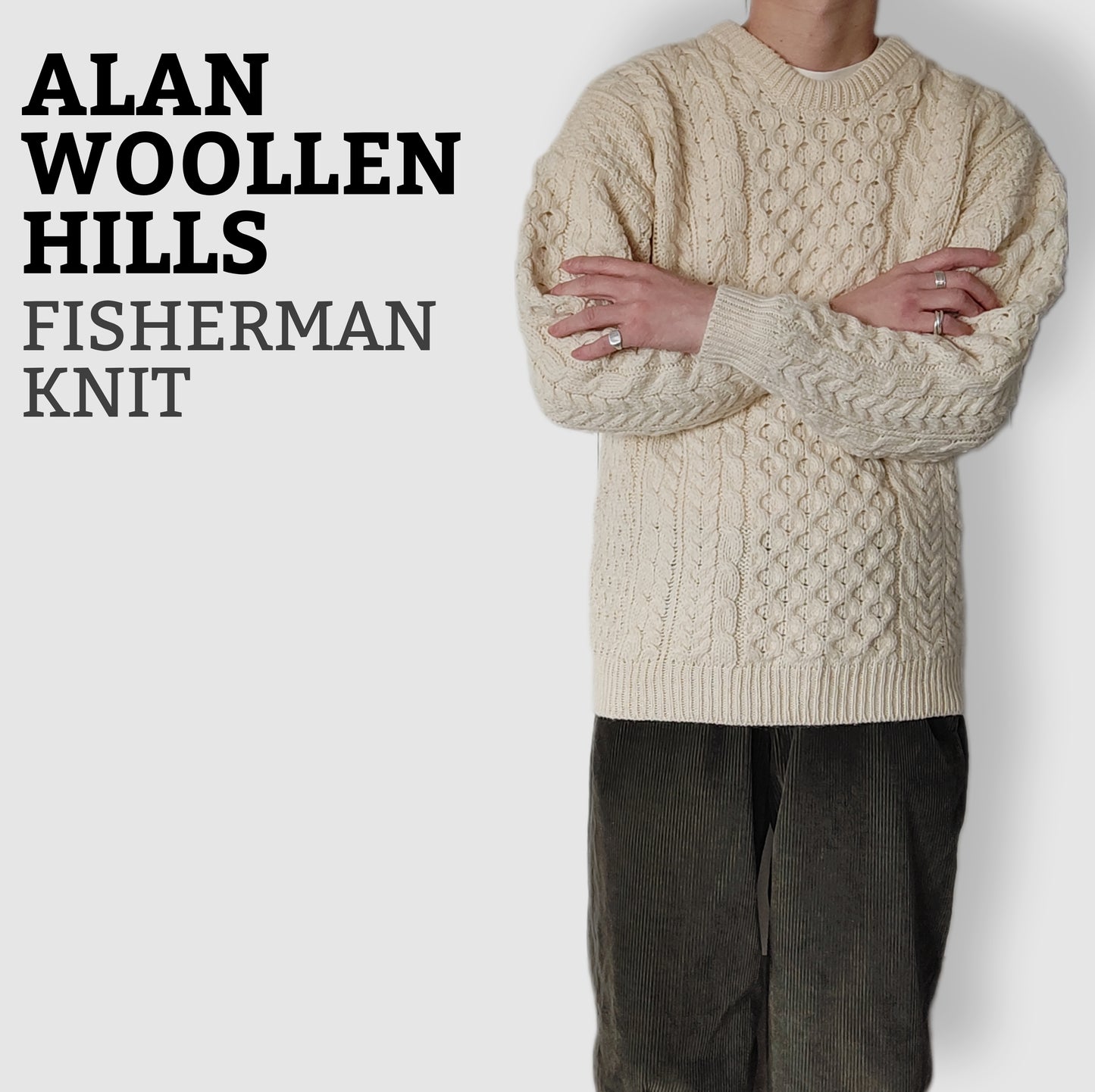 [ALLAN WOOLEN HILLS] fisherman knit