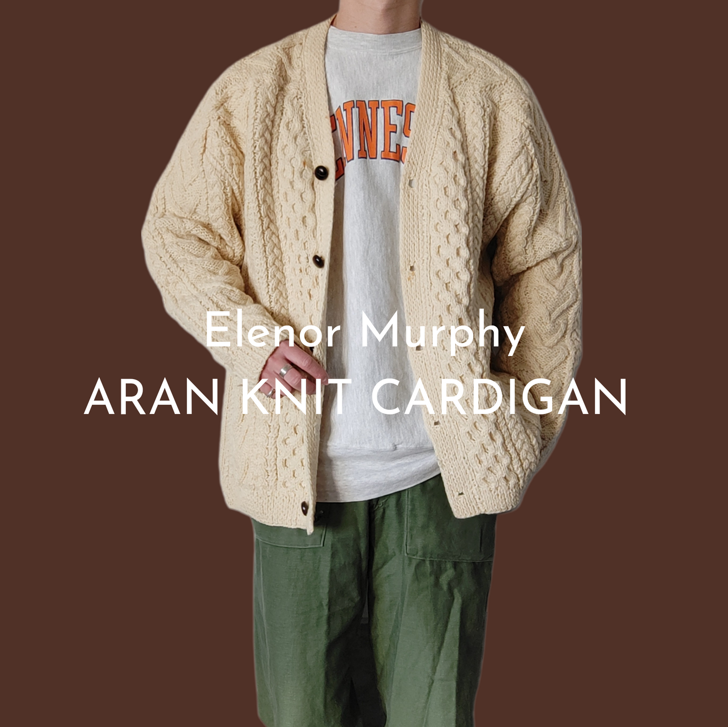 [Elenor Murphy] aran knit cardigan / L