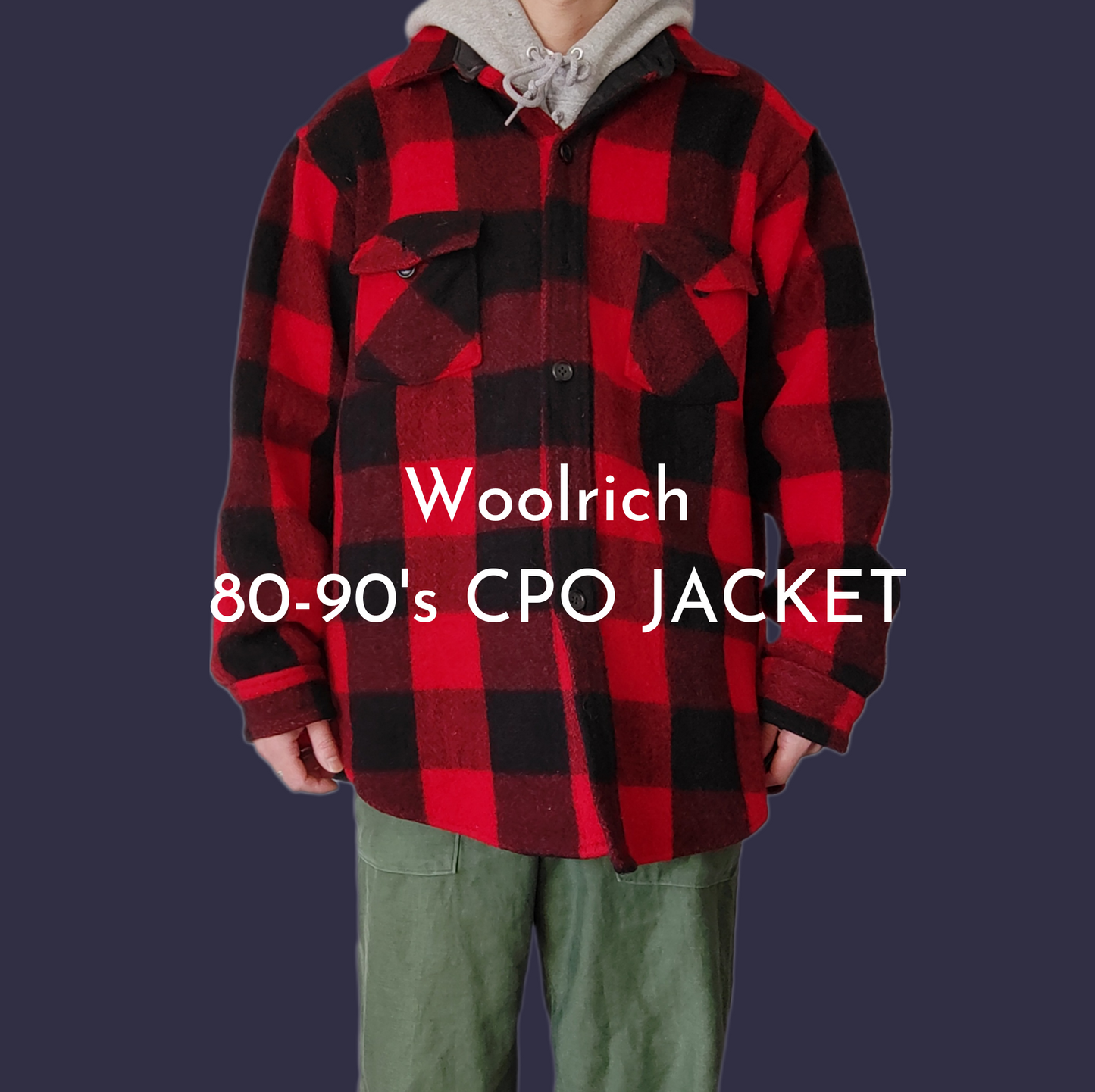[Woolrich] 80~90's wool shirt, made in U.S.A