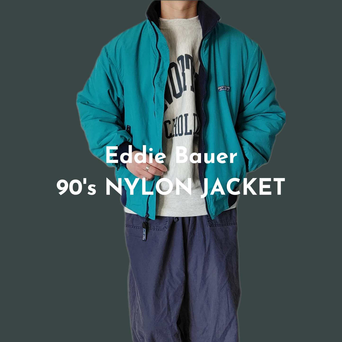 [EddieBauer] 90s nylon jacket , made in USA / M