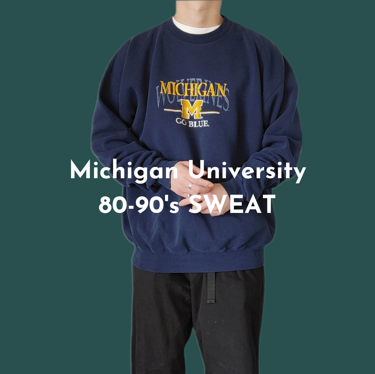 [crable sportswear] 80~90s michigan university sweat, made in USA / XL