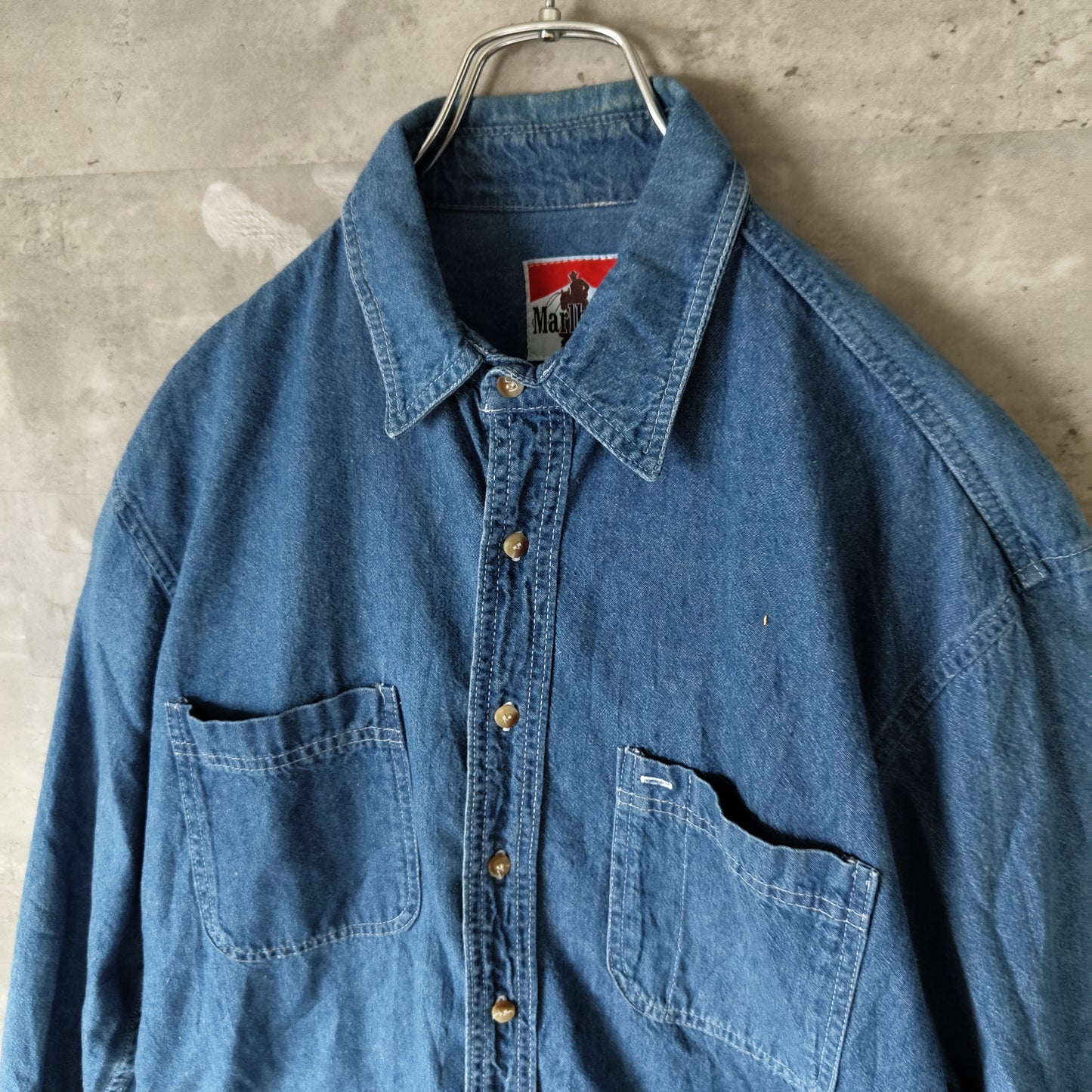 [Marlboro] 90s denim shirt, made in U.S.A