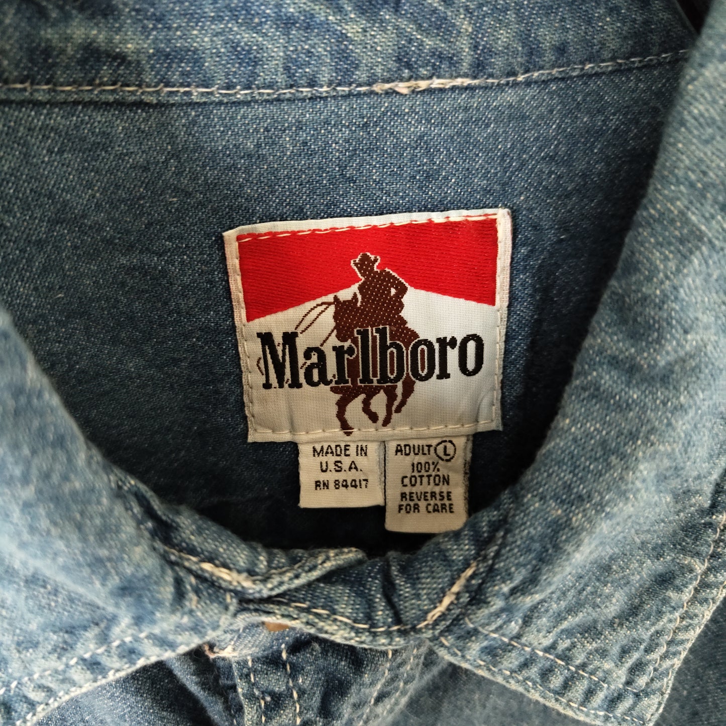 [Marlboro] 90s denim shirt, made in U.S.A