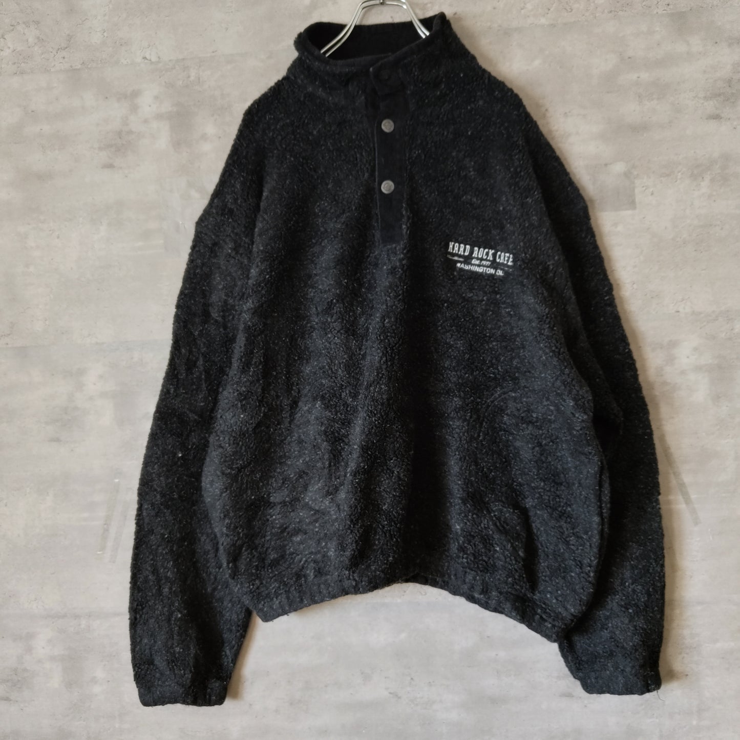 [HardRockCafe] half snap fleece jacket