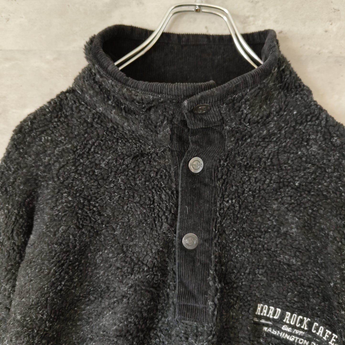 [HardRockCafe] half snap fleece jacket
