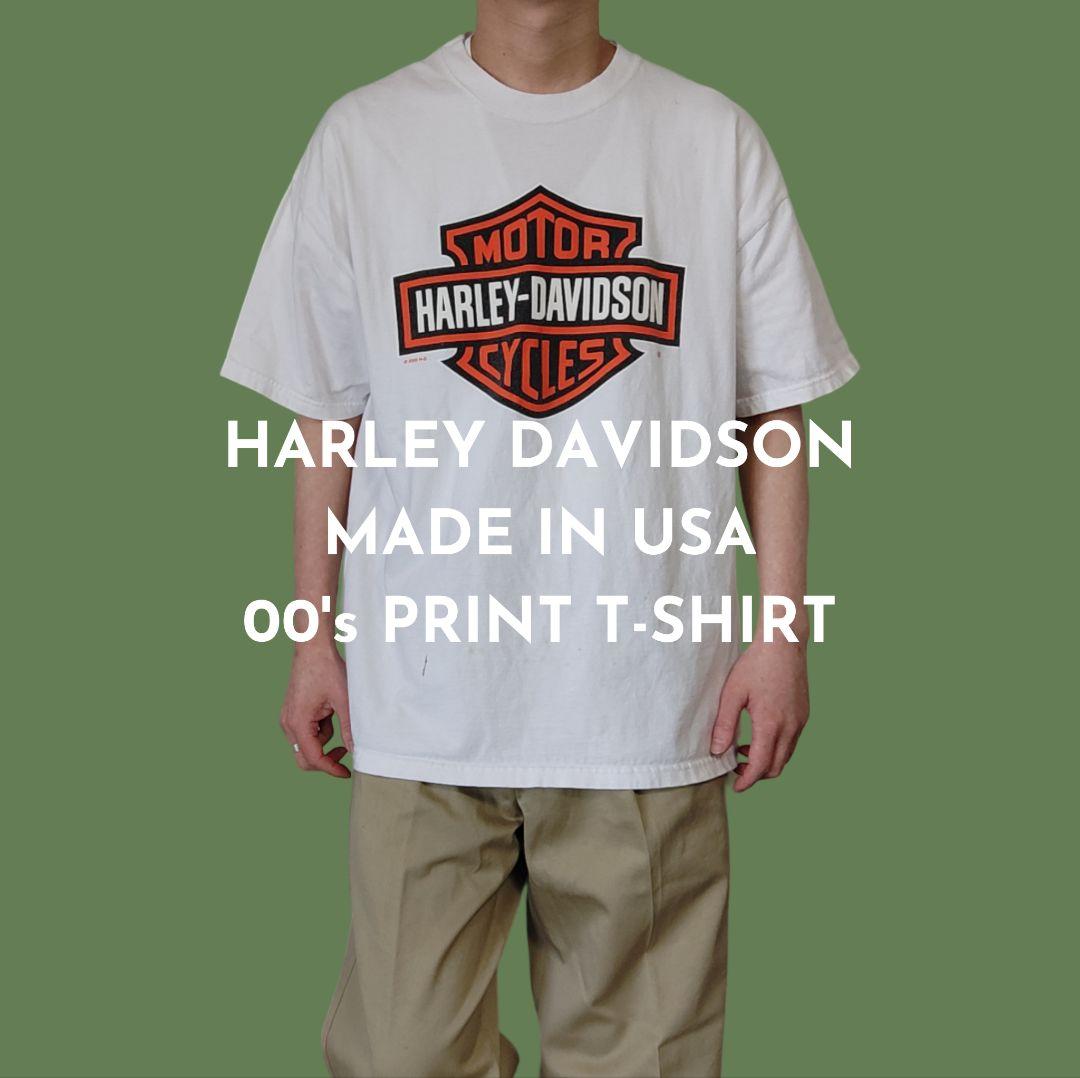 [HARLEY DAVIDSON] 00s print t-shirt , made in USA / XL