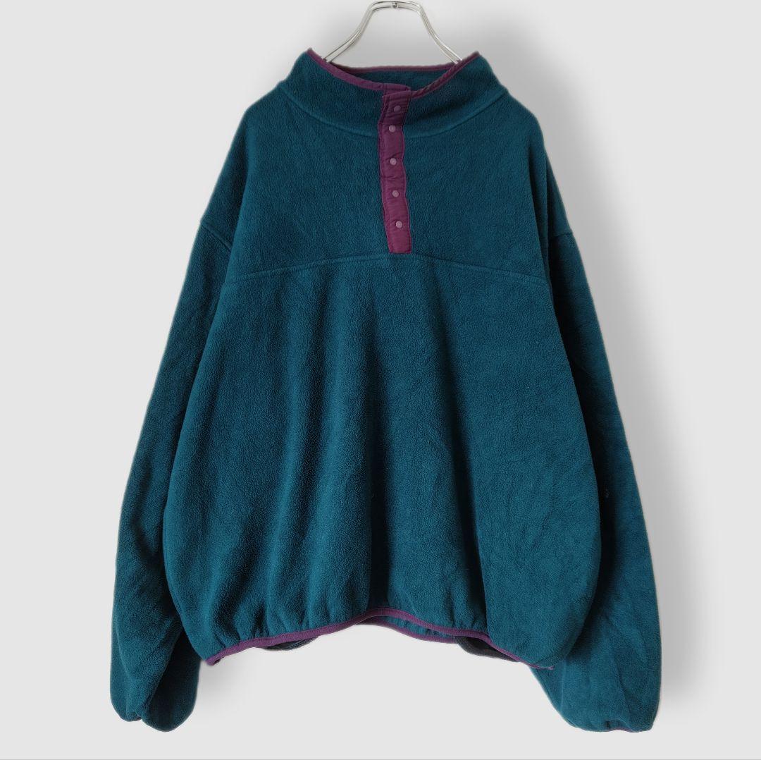 [LANDS' END] half snap fleece jacket, made in U.S.A