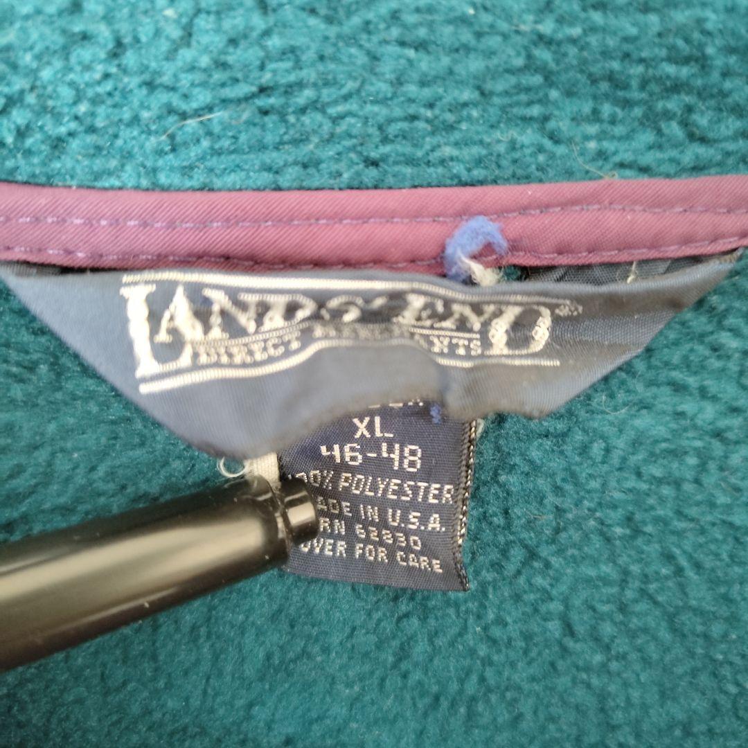 [LANDS' END] half snap fleece jacket, made in U.S.A