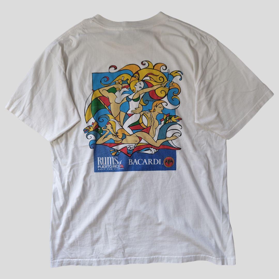 [BACARDI] made in USA, print t-shirt / L
