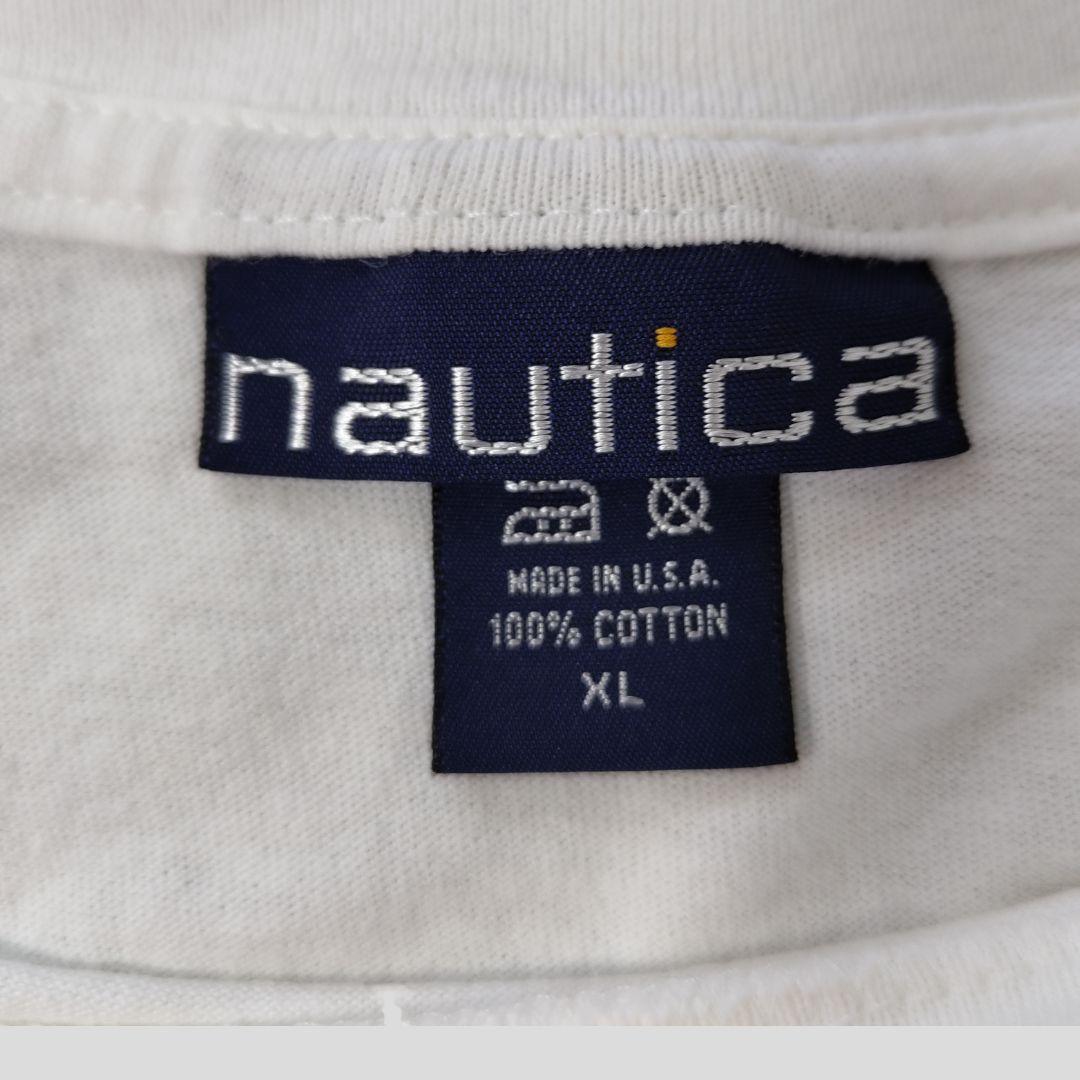 [NAUTICA] 90s made in USA, print t-shirt / XL