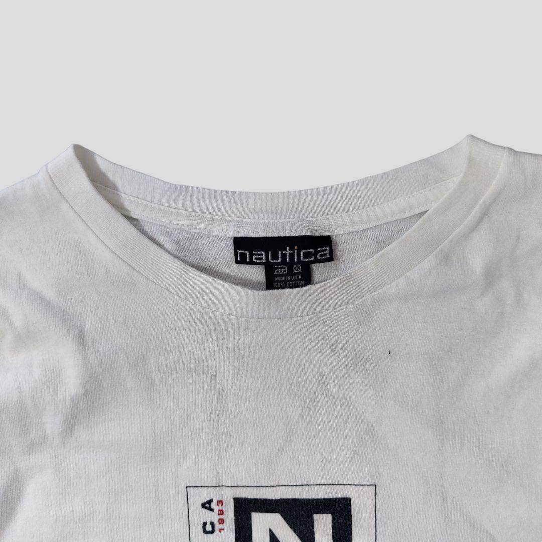 [NAUTICA] 90s made in USA, print t-shirt / XL
