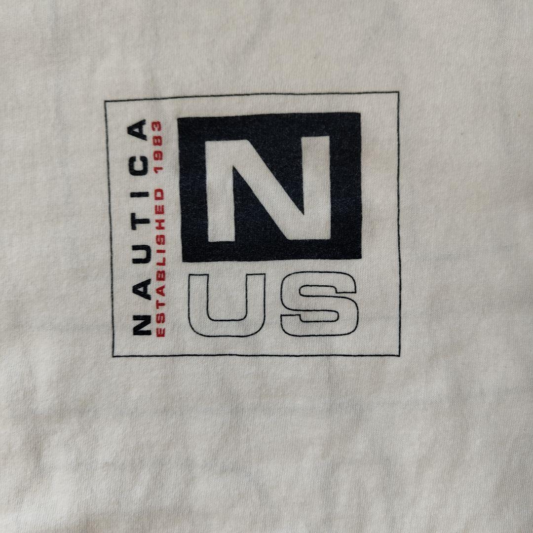 [NAUTICA] 90s made in USA, print t-shirt / XL