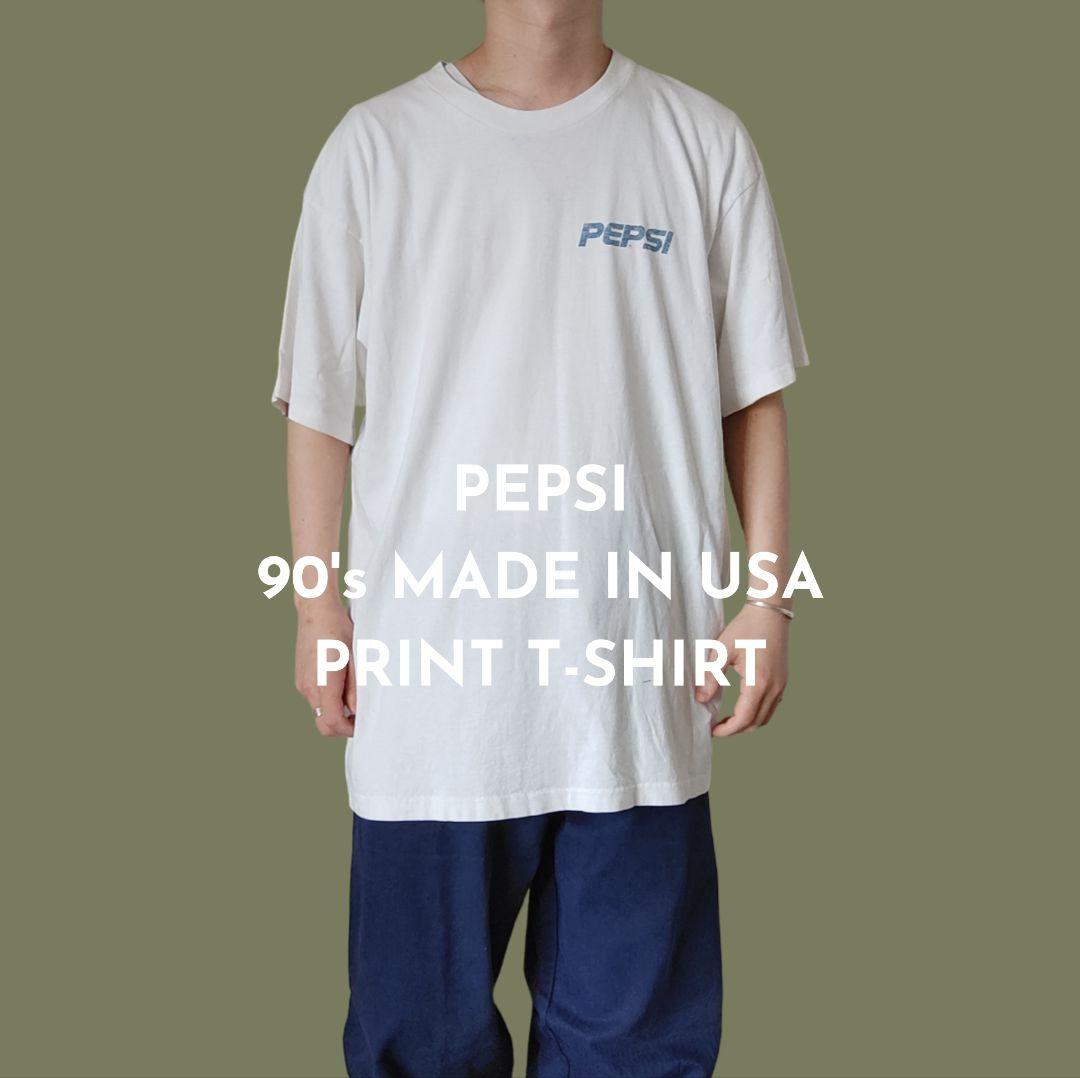 [PEPSI] 90s made in USA, print t-shirt / XL