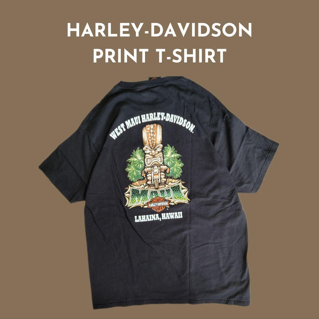 [HARLEY DAVIDSON] print t-shirt / L