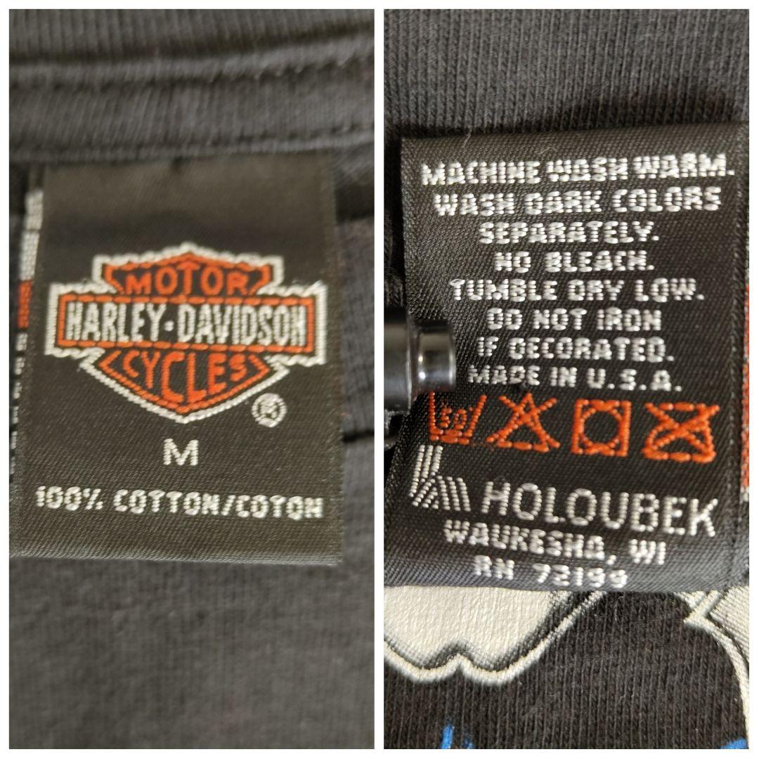 [HARLEY DAVIDSON] print t-shirt, made in USA / M