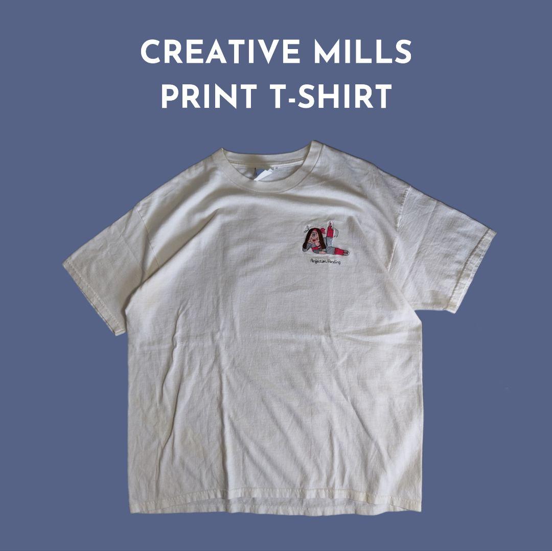 [CREATIVE MILLS] print T-shirt , made in USA / XL