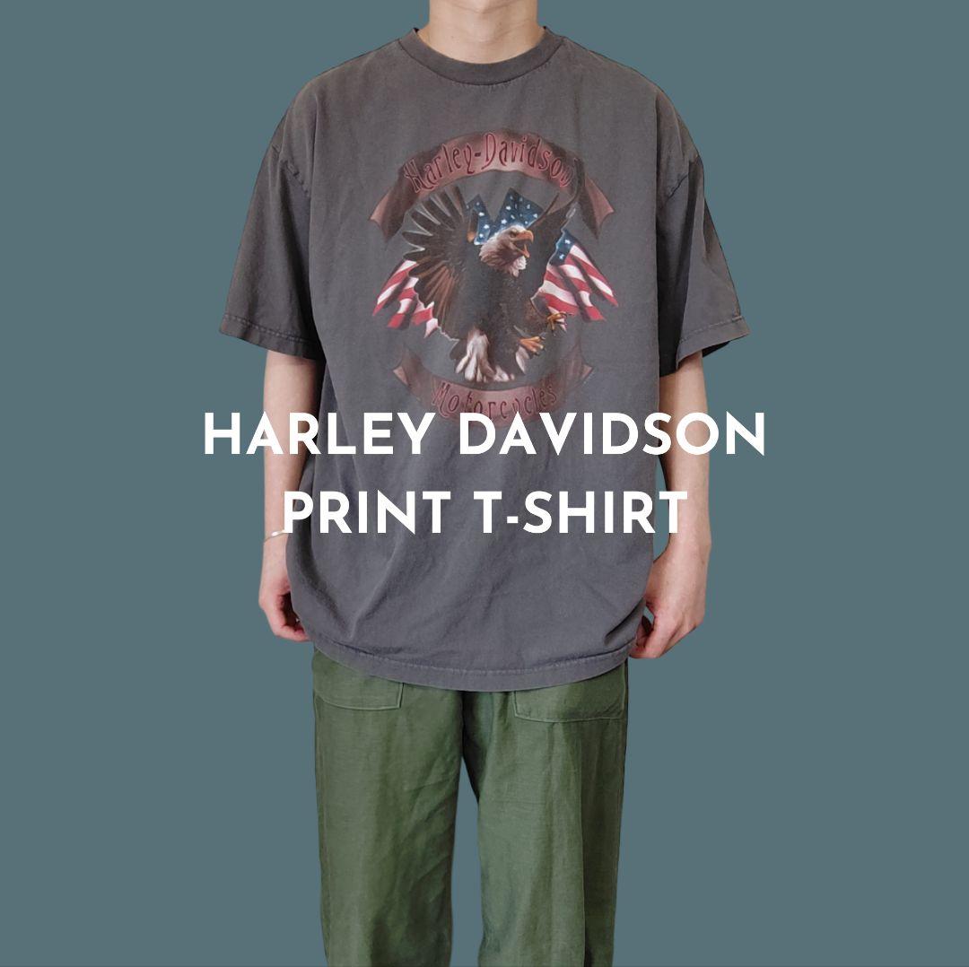 [HARLEY DAVIDSON] print t-shirt / XL